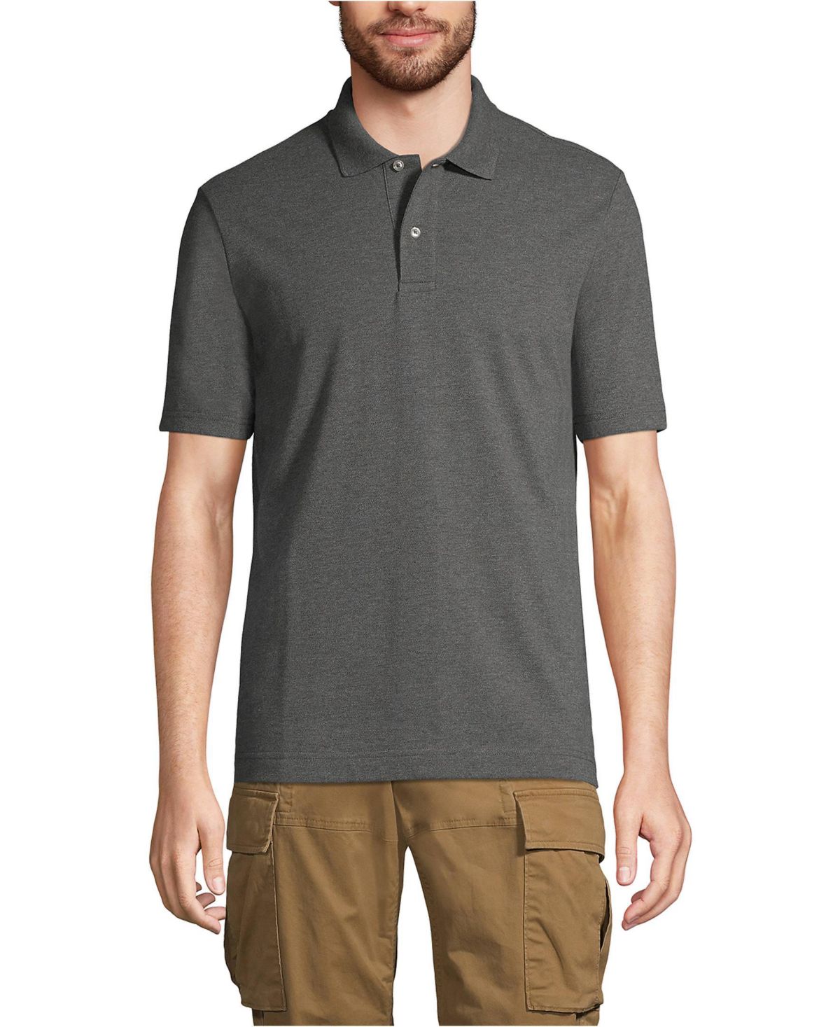 Мужская базовая сетчатая рубашка поло с коротким рукавом