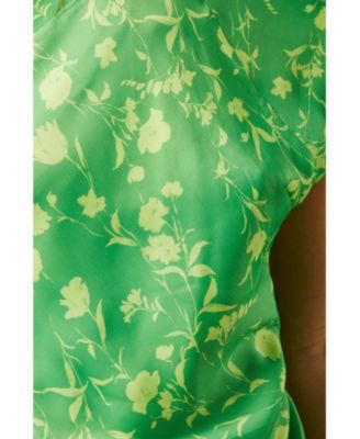 Women's Crinkle Satin Button Side Midi Dress