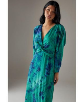 Women's Chiffon Wrap Knot Front Maxi Dress