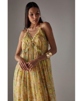 Chiffon Ruffle Strappy Floaty Maxi Dres