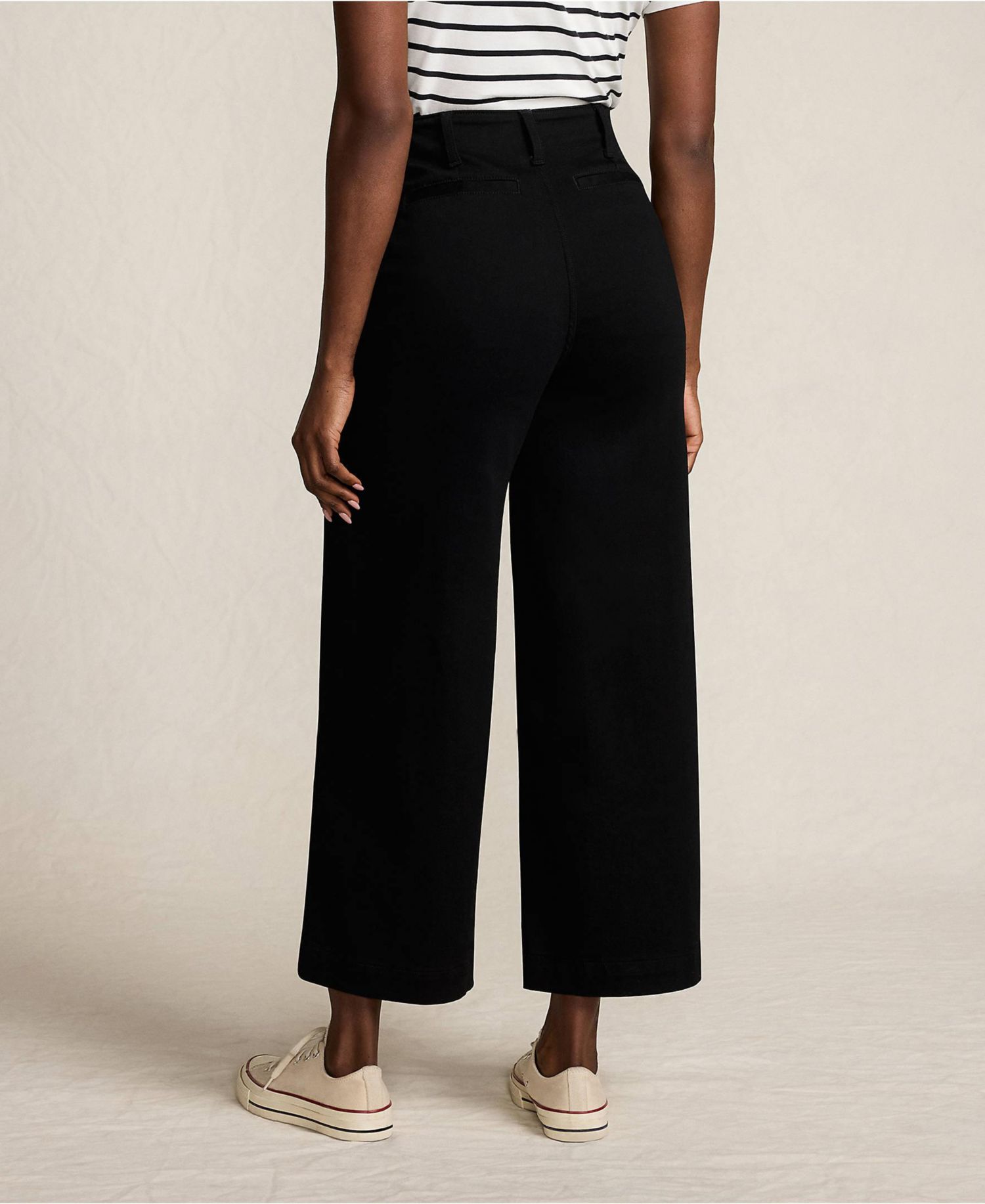 Petite Denim High Rise Patch Pocket Extra Wide Leg Crop Jeans