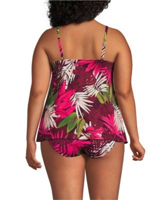 Plus Size Tulip Hem Tankini Top 24.5"