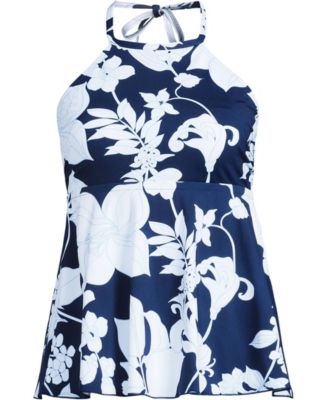 Women's Flutter High Neck Halter Tankini Top