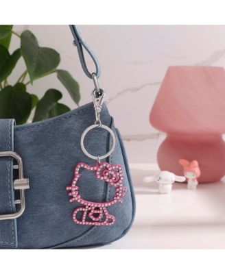 Pink Silhouette Outline Crystal Keychain