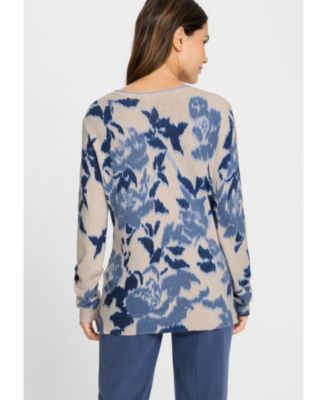 Women's Abstract Floral Sweater