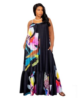 Women's Floral Voluminous Maxi Dress