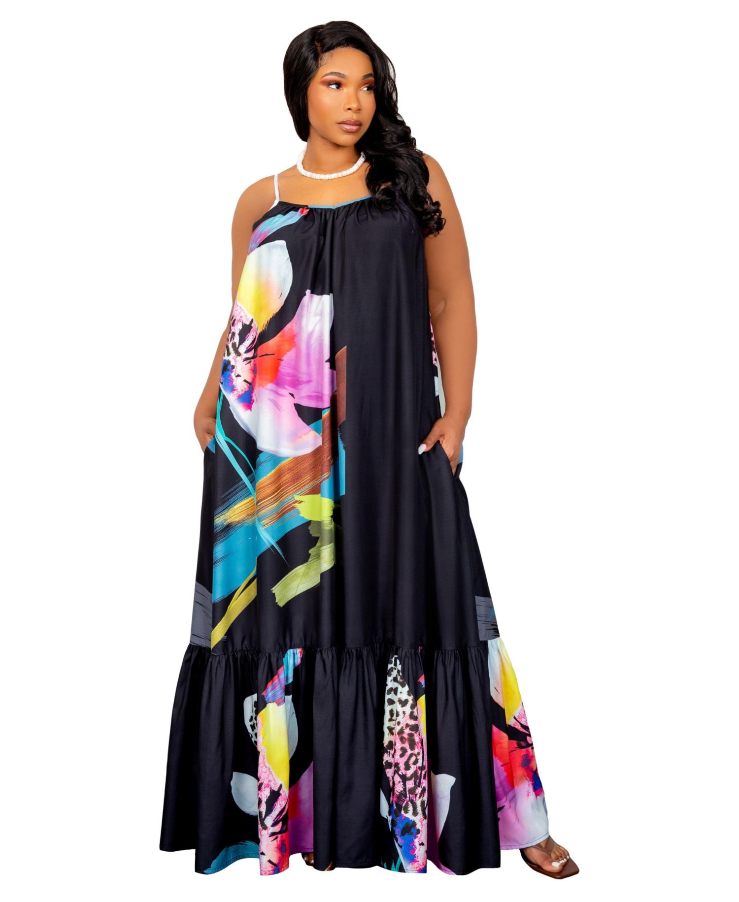 Women's Floral Voluminous Maxi Dress