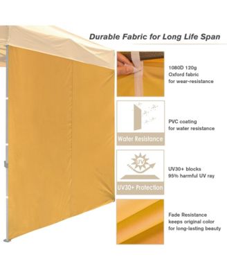Set of 4 Sidewall Fits 10x10ft Canopy Tent with Zipper UV30+ Outdoor Party Yellow