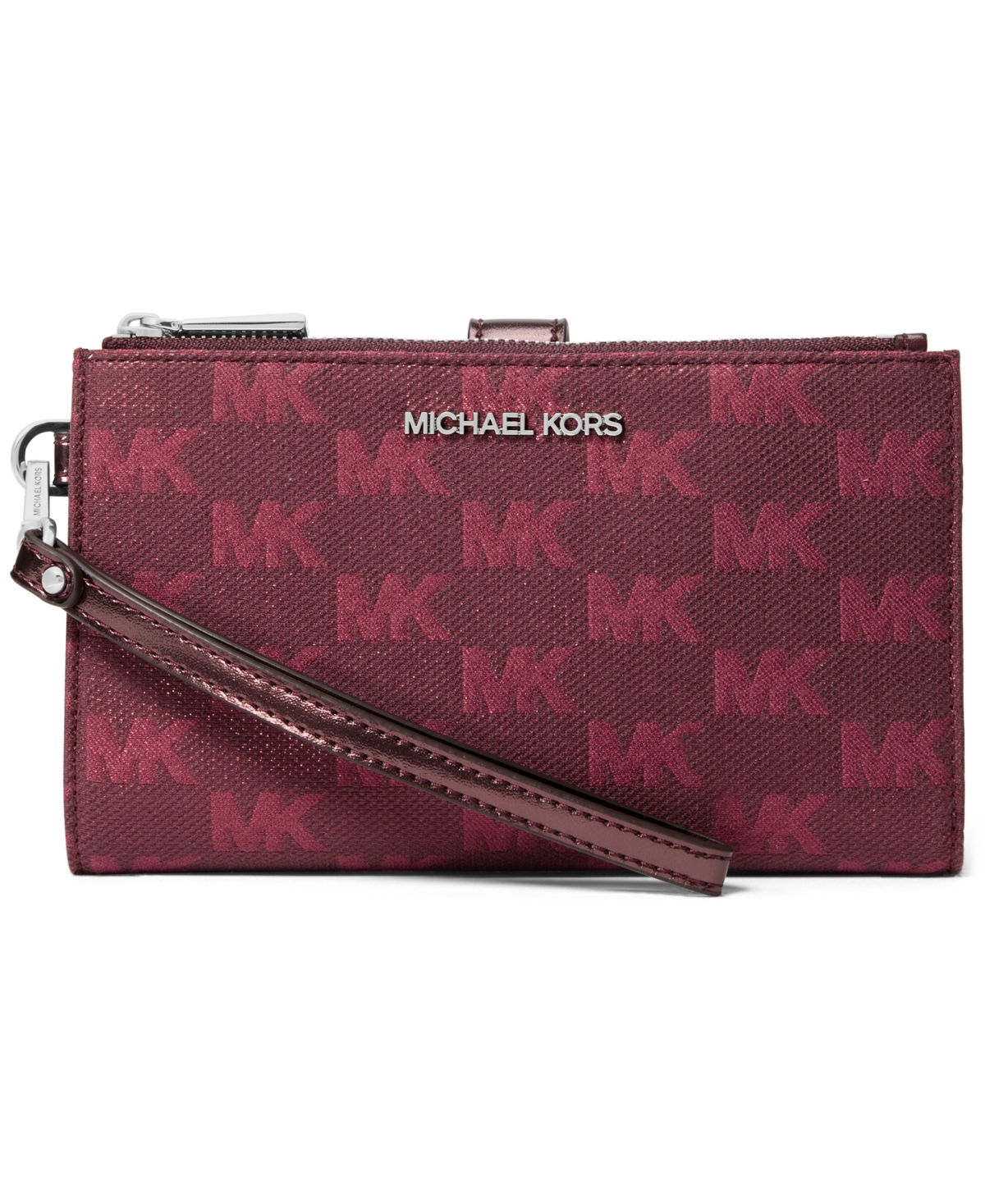 Michael Kors Women's Jet Set Double Zip Wristlet In Burgundy