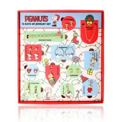 Snoopy Jewelry Advent Gift Set: Necklace, Bracelet & Charms Mix & Match Christmas Calendar Box Collection