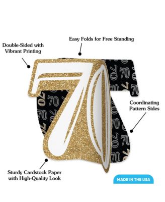 Freestanding 3D Gold 60th Birthday Centerpiece Table Decorations - 8 Count