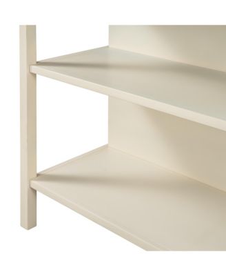 CASAINC 45" Solid Wood Butcher Block with Open Shelves Kitchen Island