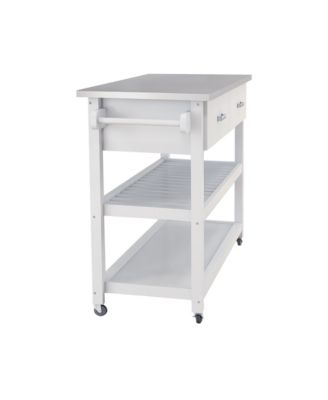 Kitchen Cart with Stainless Steel Top and Two Drawers for Versatile Storage