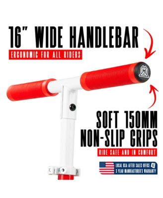 Folding Kick Scooter with Lights - Rush 125 - White Red