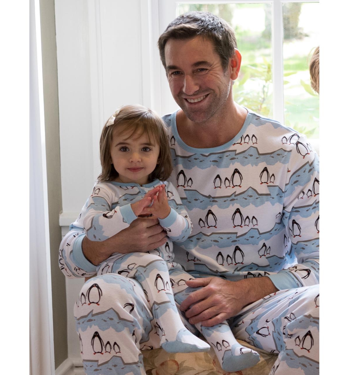 Leveret Toddler Footed Cotton Pajamas, Penguin Print , Matching Family Christmas Pajamas