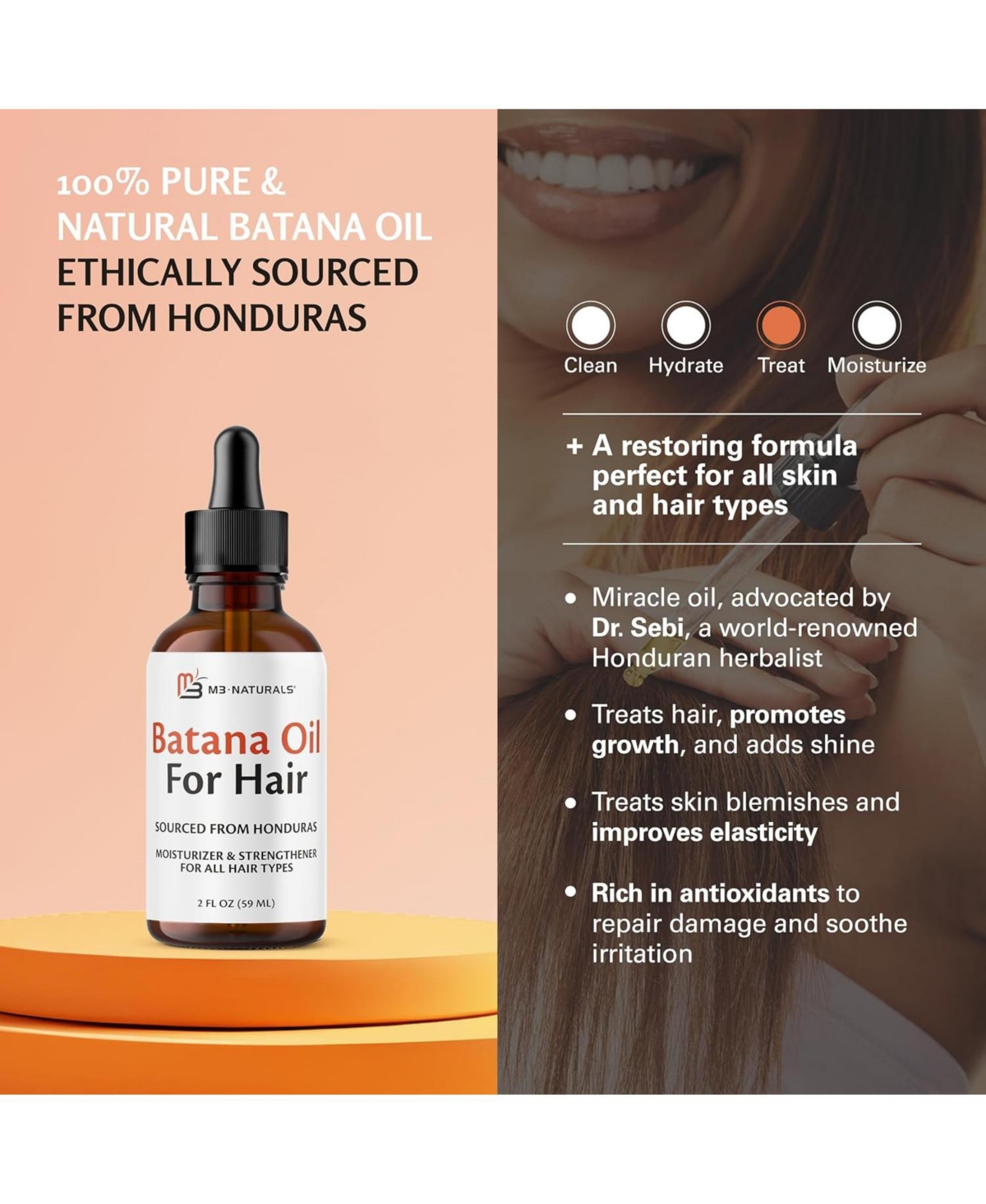 M3 Batana Oil for Hair Growth, 3-Pack