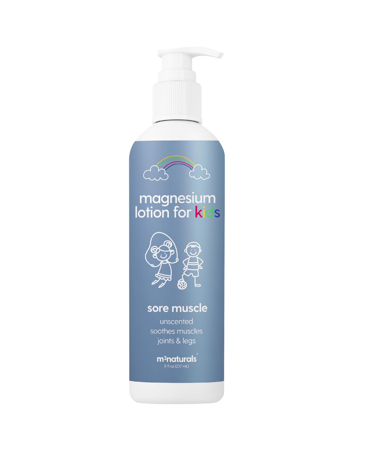 M3 Sore Muscles Magnesium Lotion for Kids, Unscented, 8 fl oz