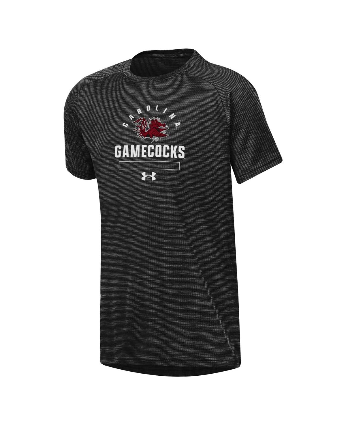 Under Armour Big Boys And Girls Heather Black South Carolina Gamecocks Ultra Soft Rye Tech Performance T-shirt In Black