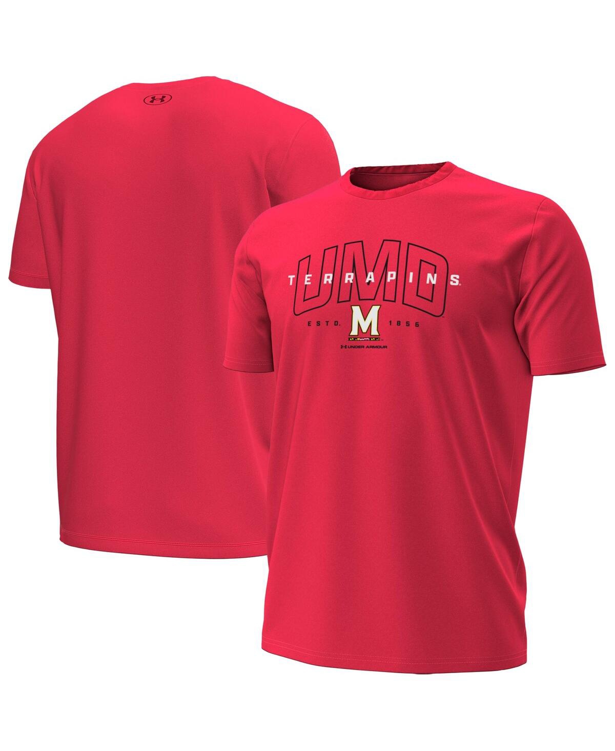 Under Armour Men's Red Maryland Terrapins Overlay Performance T-shirt In Red