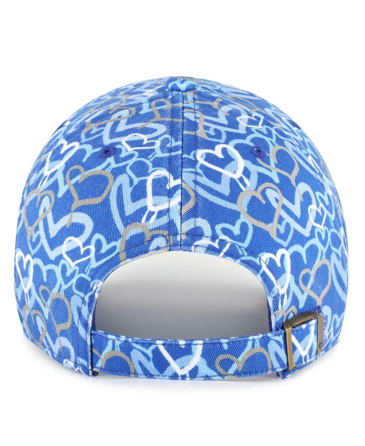 47 Brand Big Girls Blue Detroit Lions Mural Clean Up Adjustable Hat In Blue