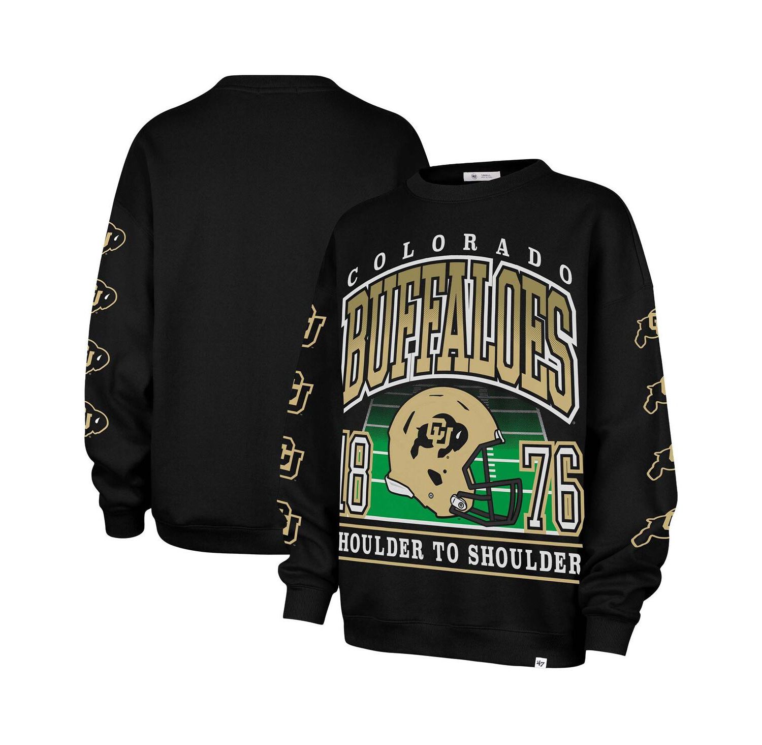 Women's Black Colorado Buffaloes Go Big Oversized Pullover Sweatshirt