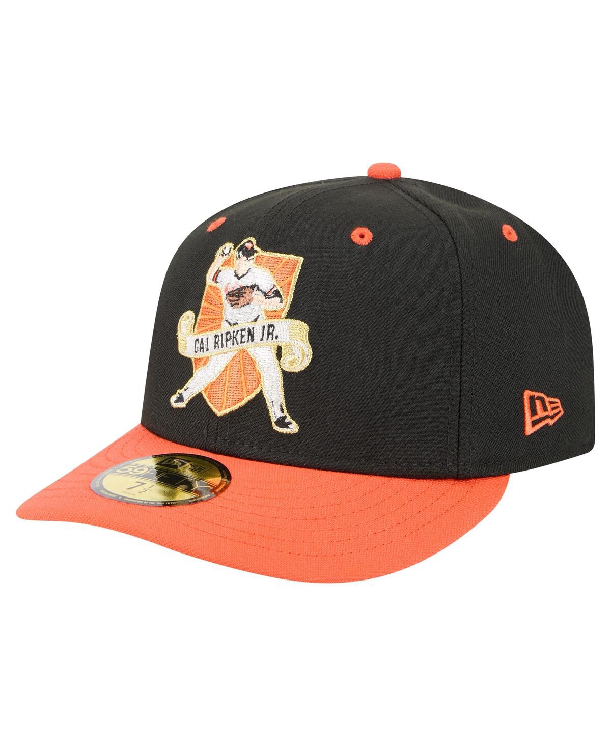New Era Men's Cal Ripken Jr. Black Baltimore Orioles 59fifty Fitted Hat In Black
