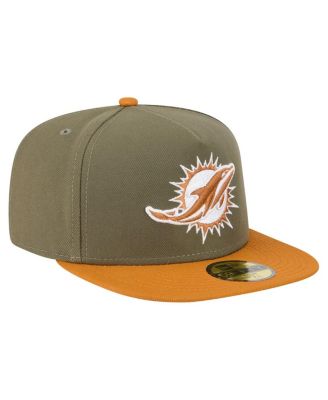 Men's Olive/Brown Miami Dolphins Color Pack A-Frame 59FIFTY Fitted Hat