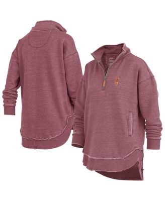Pressbox - Women's Maroon Arizona State Sun Devils Northfork Sojourn Poncho Quarter-Zip Sweatshirt