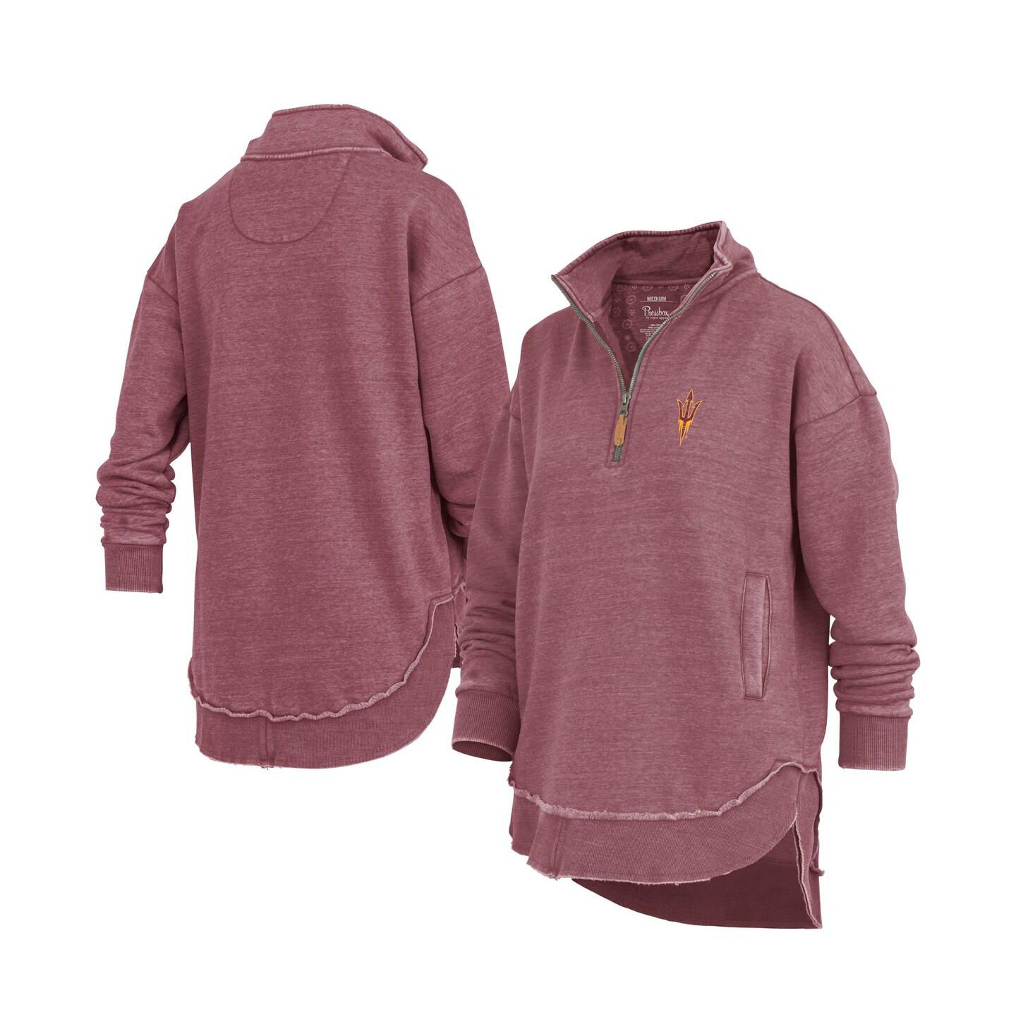 Женские толстовки Pressbox Maroon Arizona State Sun Devils Northfork Sojourn Poncho Quarter-Zip — фото 1