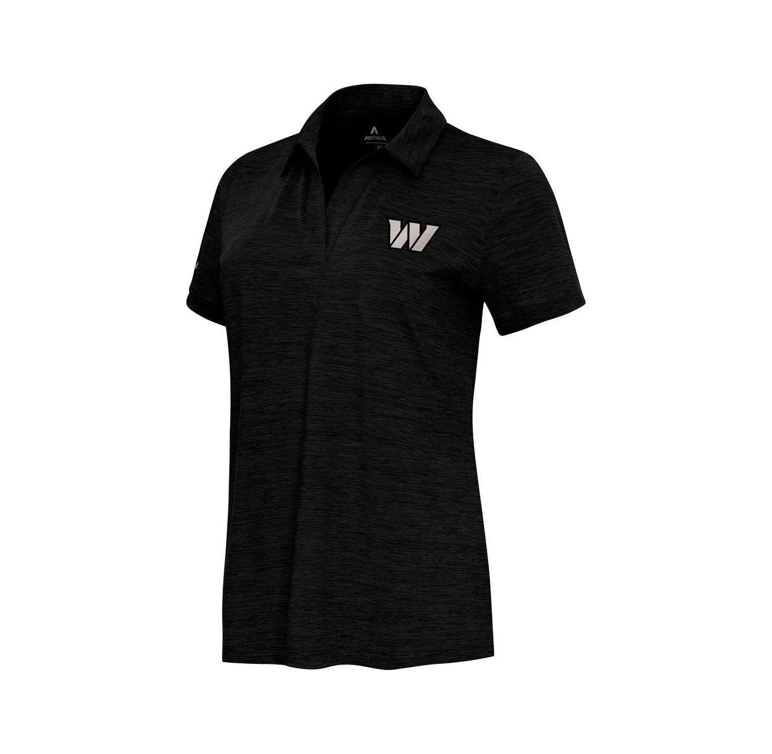 Women's Heather Black Washington Commanders Layout V-Neck Polo Shirt