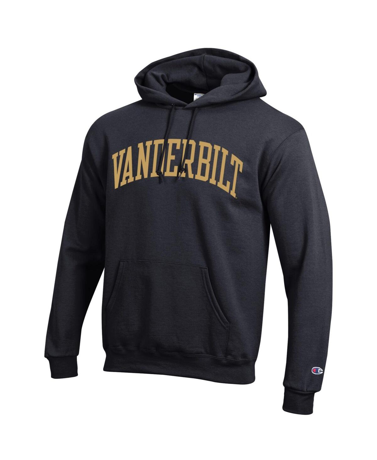 Champion Men's Black Vanderbilt Commodores Basic Arch Fleece Pullover Hoodie In Black