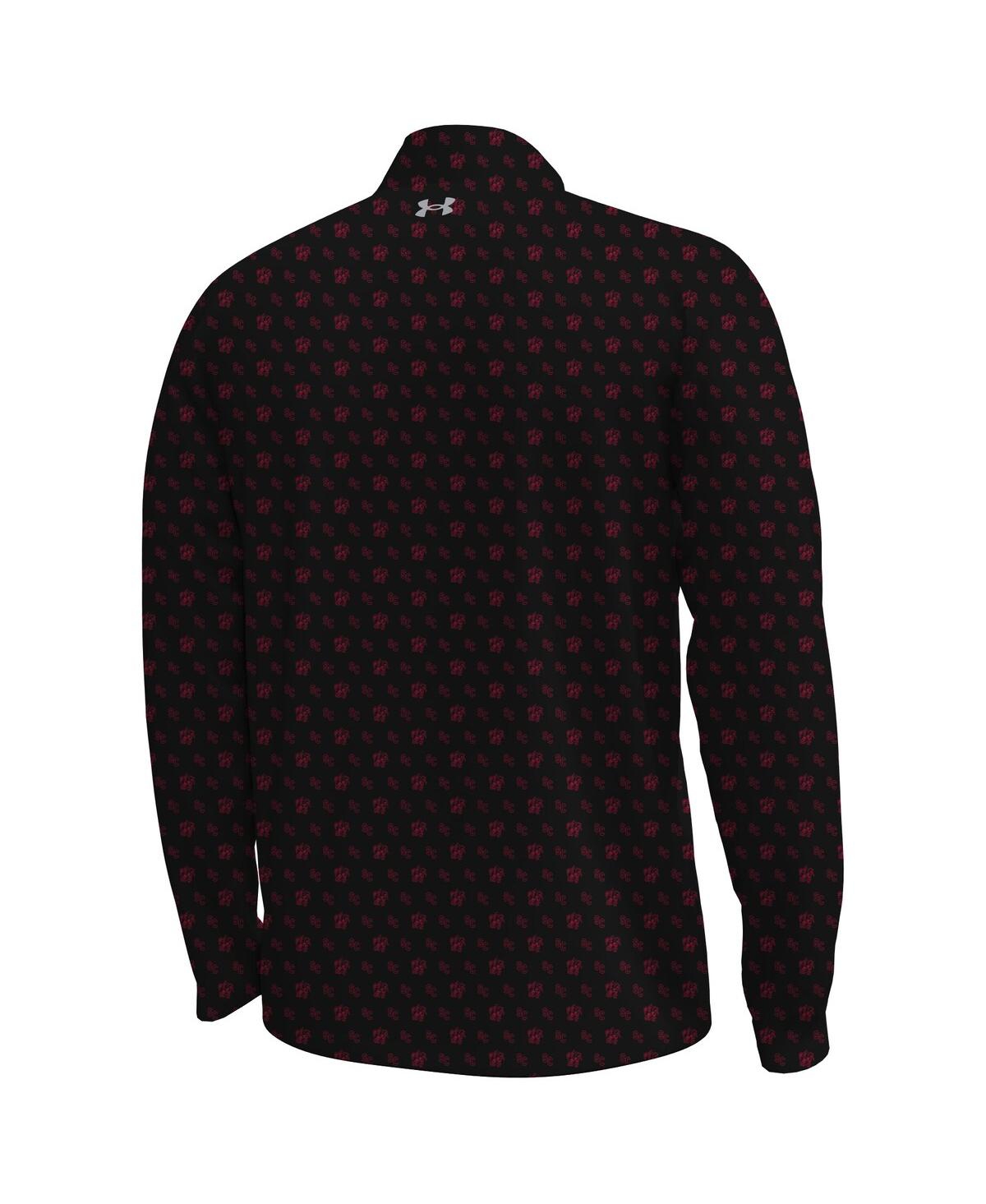 Under Armour Men's Black South Carolina Gamecocks Gameday Armourfuse Half-zip Jacket In Black