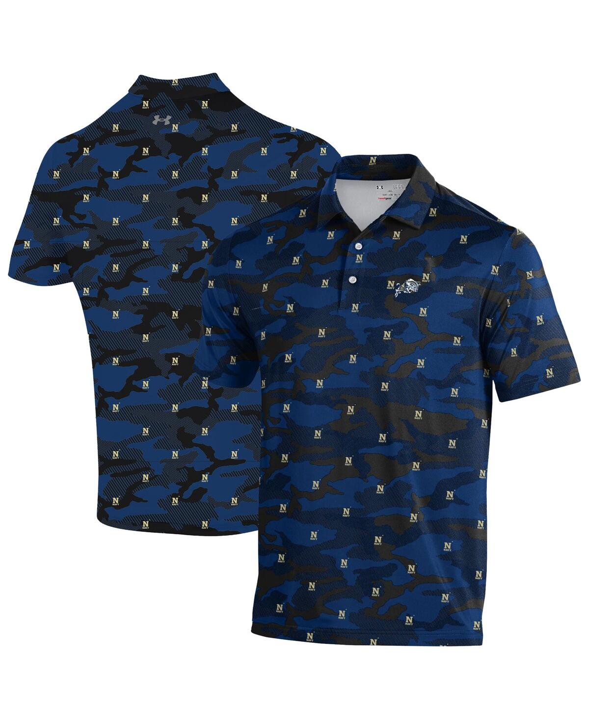 Under Armour Men's Navy Navy Midshipmen Gameday Armourfuse Polo Shirt In Blue