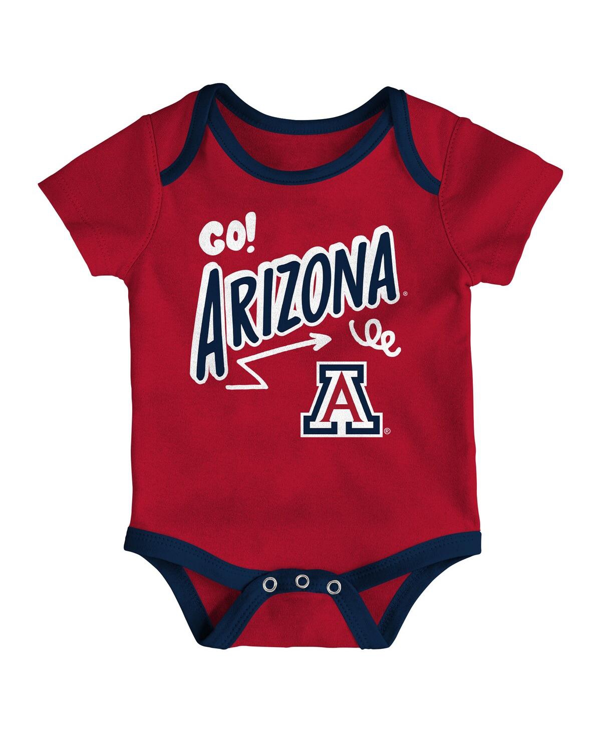 Outerstuff Baby Boys And Girls Arizona Wildcats 3-pack All Day Play Bodysuit Set In Multi