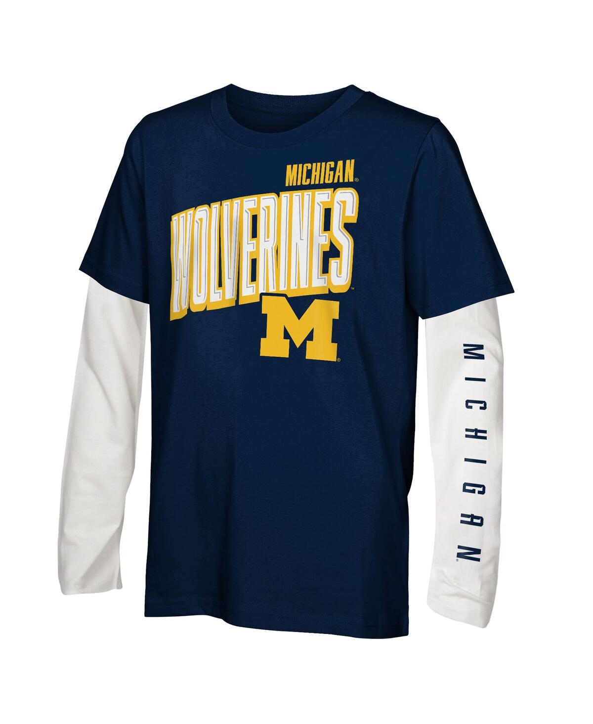 Outerstuff Preschool 2-piece Michigan Wolverines Mix 3-in-1 Combo T-shirt Set In White