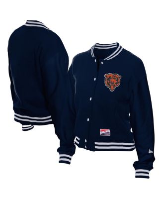 New Era - Women's Navy Chicago Bears Throwback Fleece Full-Snap Jacket