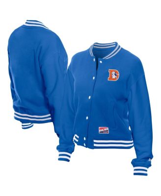 New Era - Women's Royal Denver Broncos Throwback Fleece Full-Snap Jacket