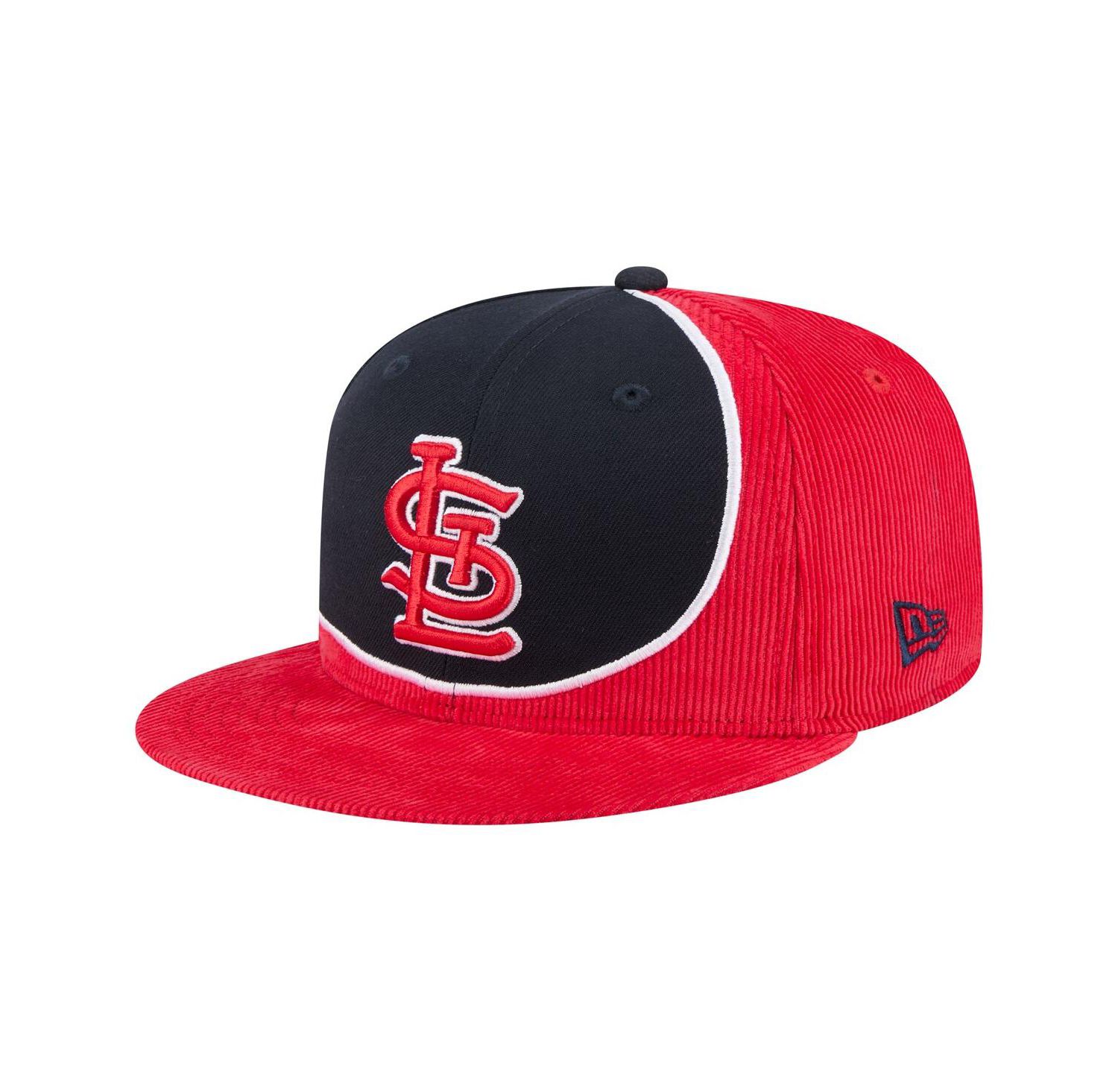 Men's Red/Navy St. Louis Cardinals Retro Split Corduroy Snapback Hat