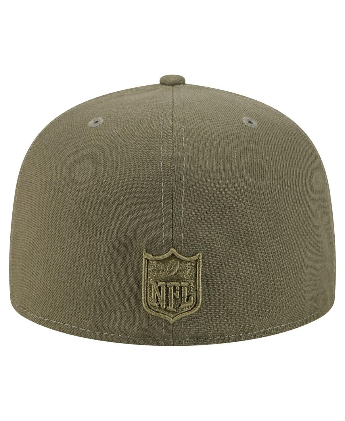 New Era Men's Olive New England Patriots Color Pack A-frame 59fifty Fitted Hat In Green