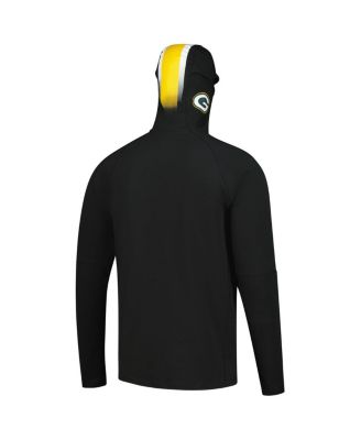 Men's Black Green Bay Packers Functional Fandom Balaclava Helmet Stripe Tri-Blend Hoodie