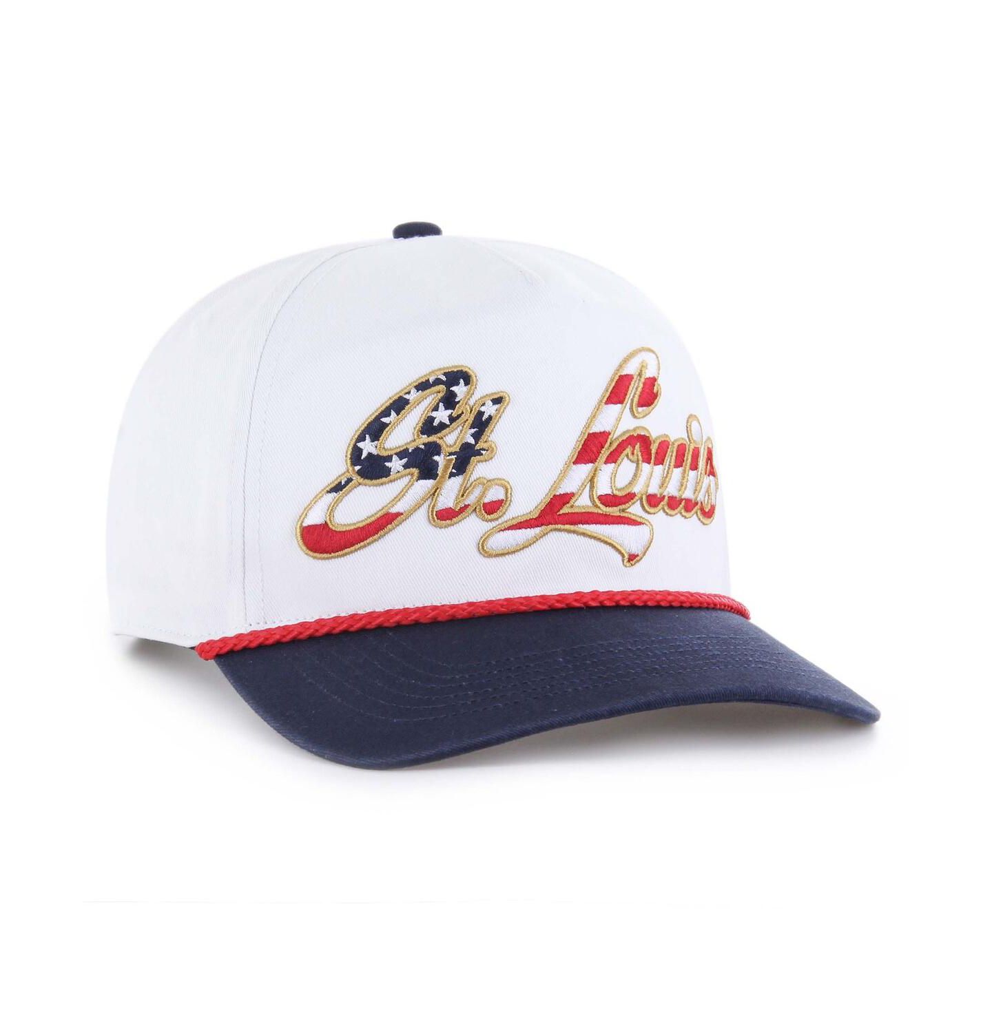 Мужская кепка '47 Brand White St. Louis Cardinals Patriotic Overhand Hitch Adjustable Hat — фото 3
