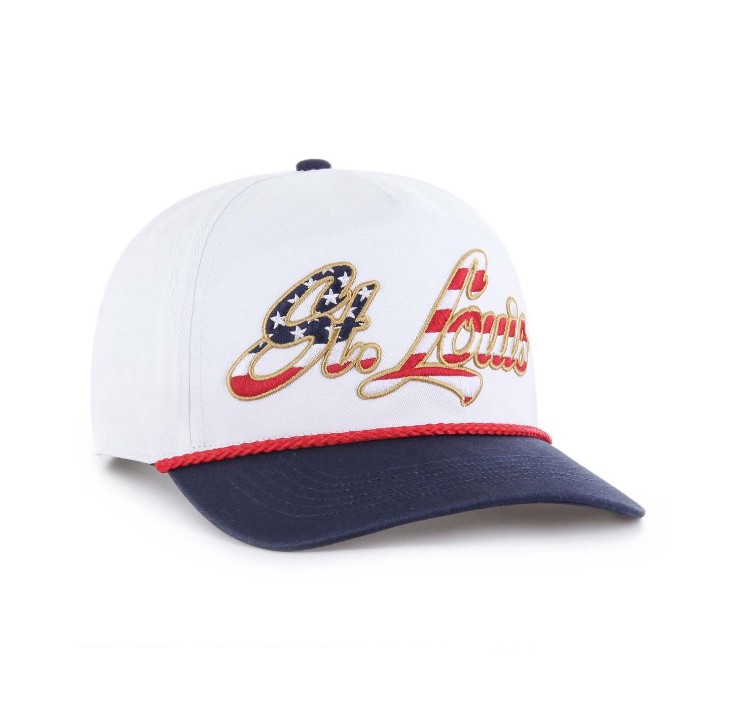 Men's White St. Louis Cardinals Patriotic Overhand Hitch Adjustable Hat