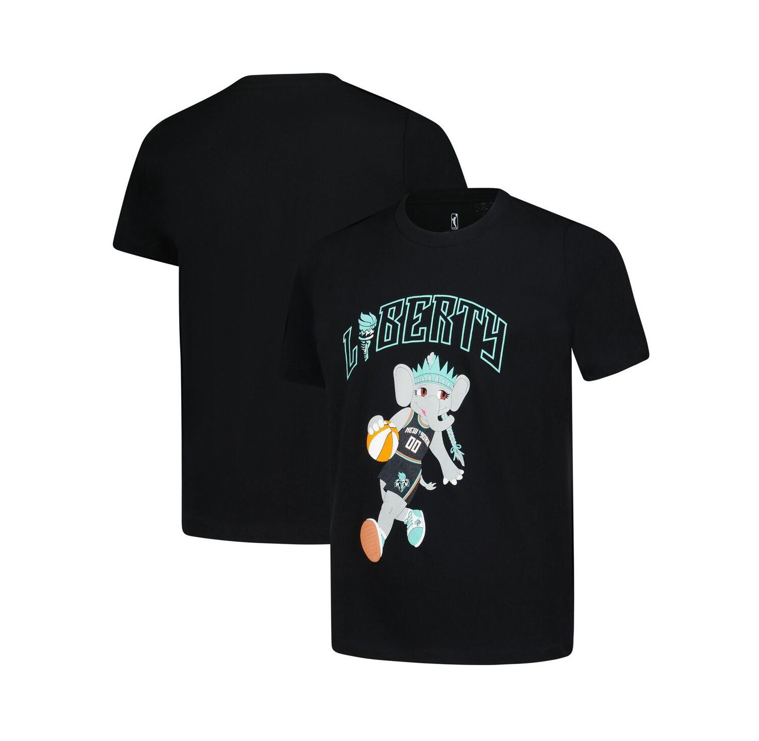 Big Boys and Girls Black New York Liberty Ellie Dribble T-Shirt