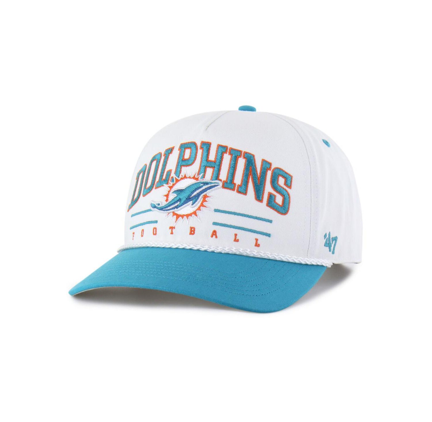 Men's White/Aqua Miami Dolphins Roscoe Two-Toned Hitch Adjustable Hat