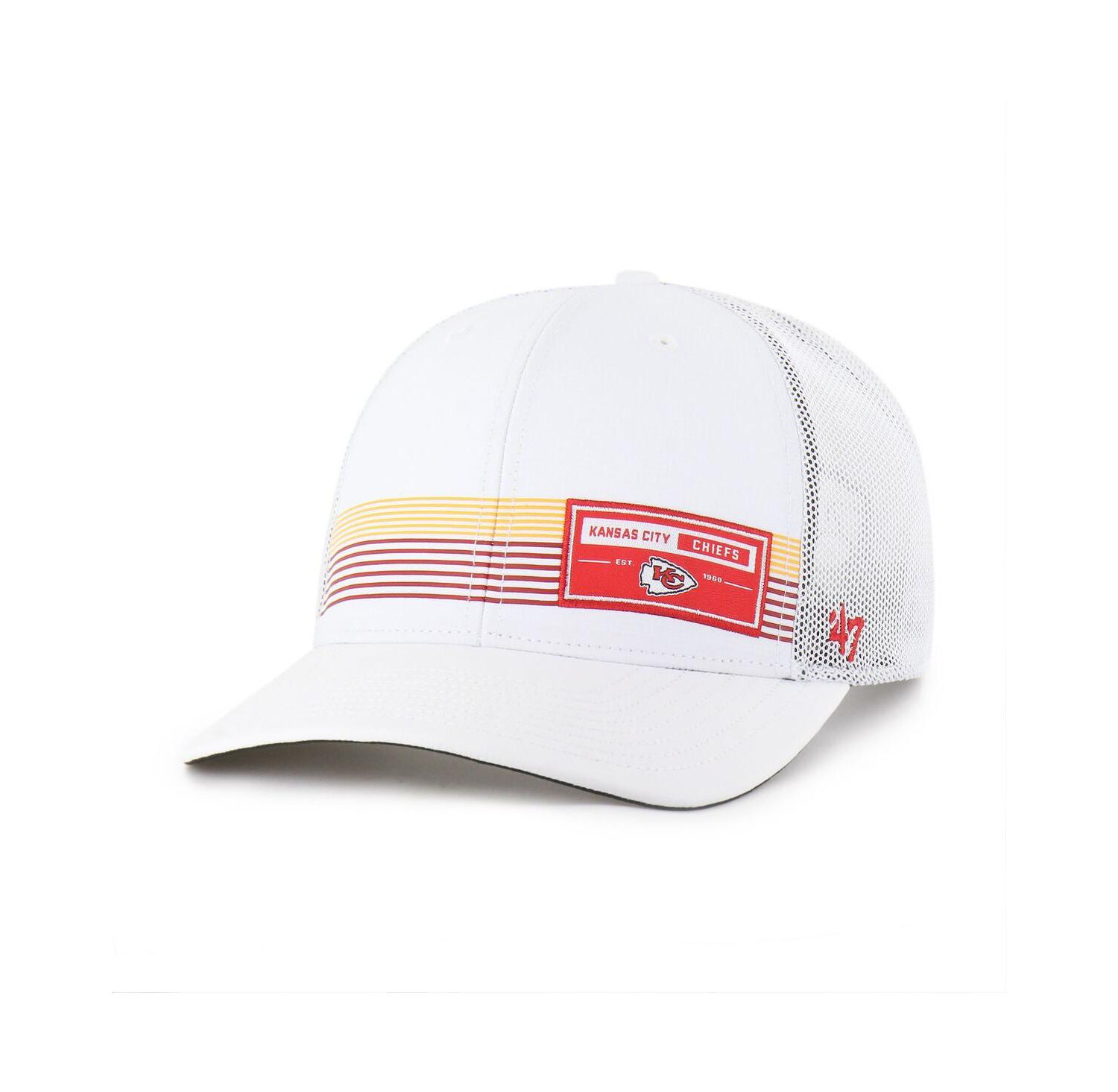 Men's White Kansas City Chiefs Rangefinder Trucker Adjustable Hat