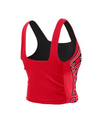 Women's Red/Black Kansas City Chiefs Reversible Cropped Sport Classics Tank Top