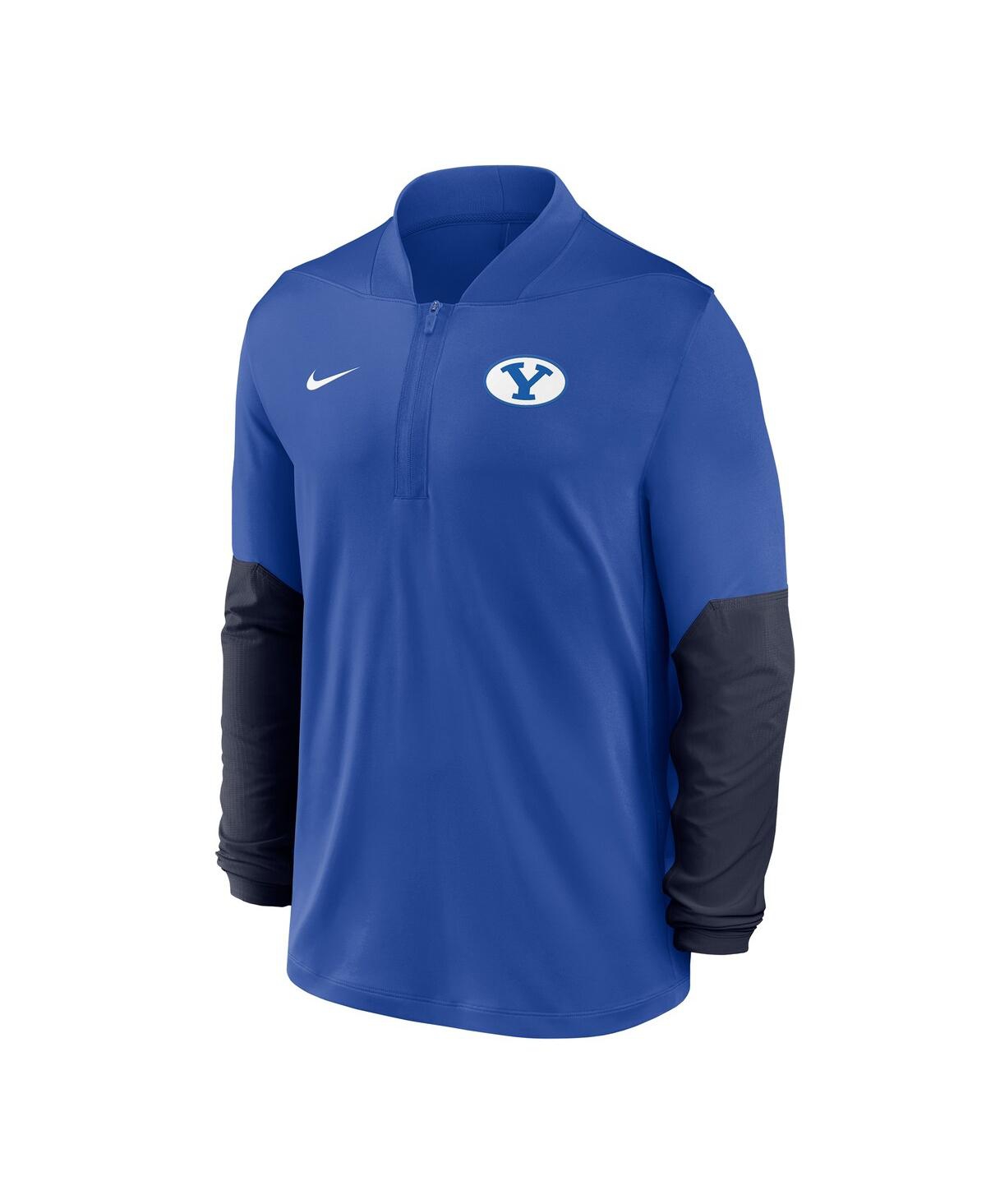 Nike Men's Royal Byu Cougars Dri-fit Half-zip Pullover Sweatshirt In Blue