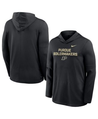 Nike - Men's Black Purdue Boilermakers 2025 Sideline Dri-FIT Long Sleeve Hoodie T-Shirt