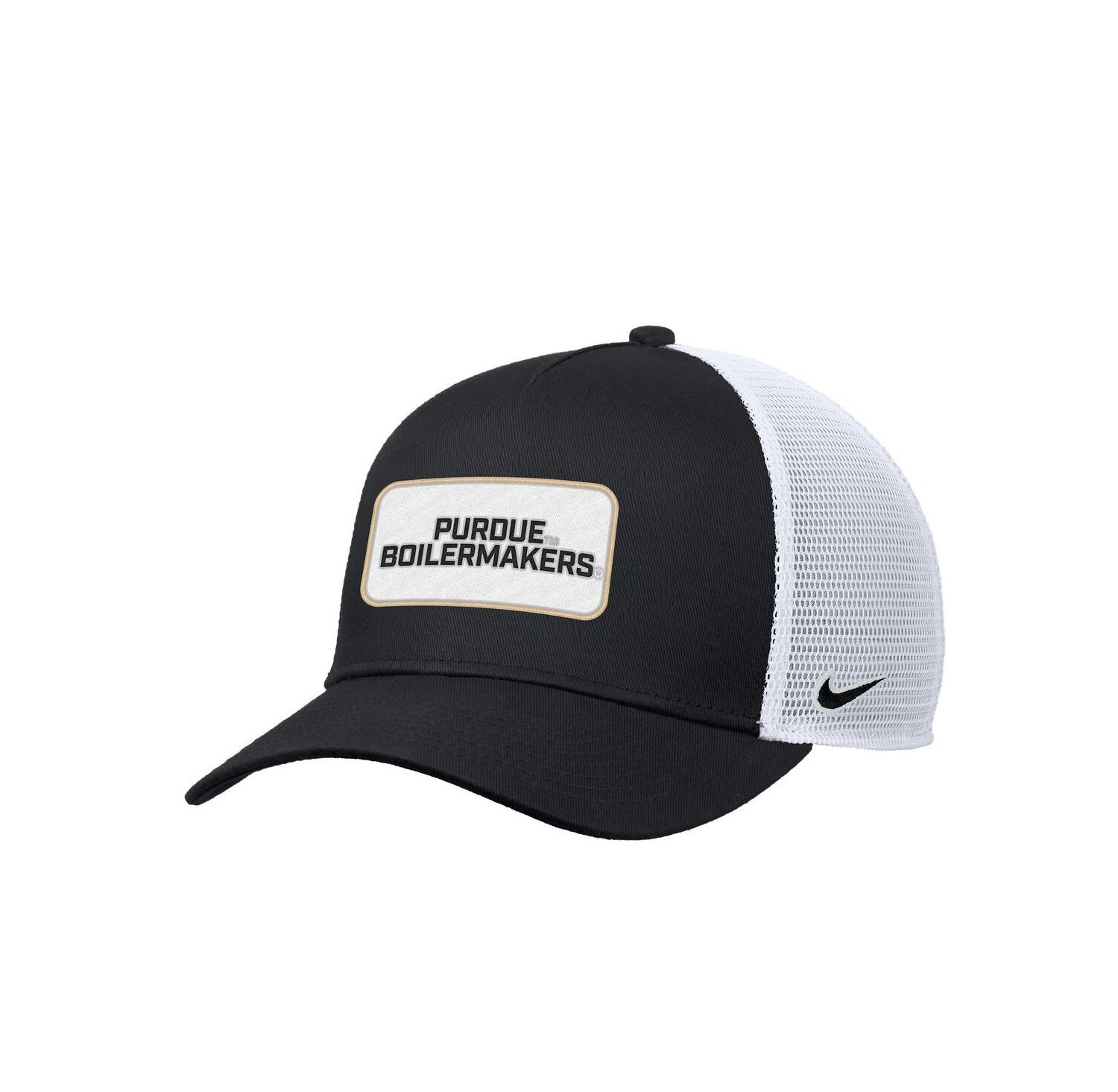 Men's Black Purdue Boilermakers 2025 On-Field Rise Trucker Performance Adjustable Hat