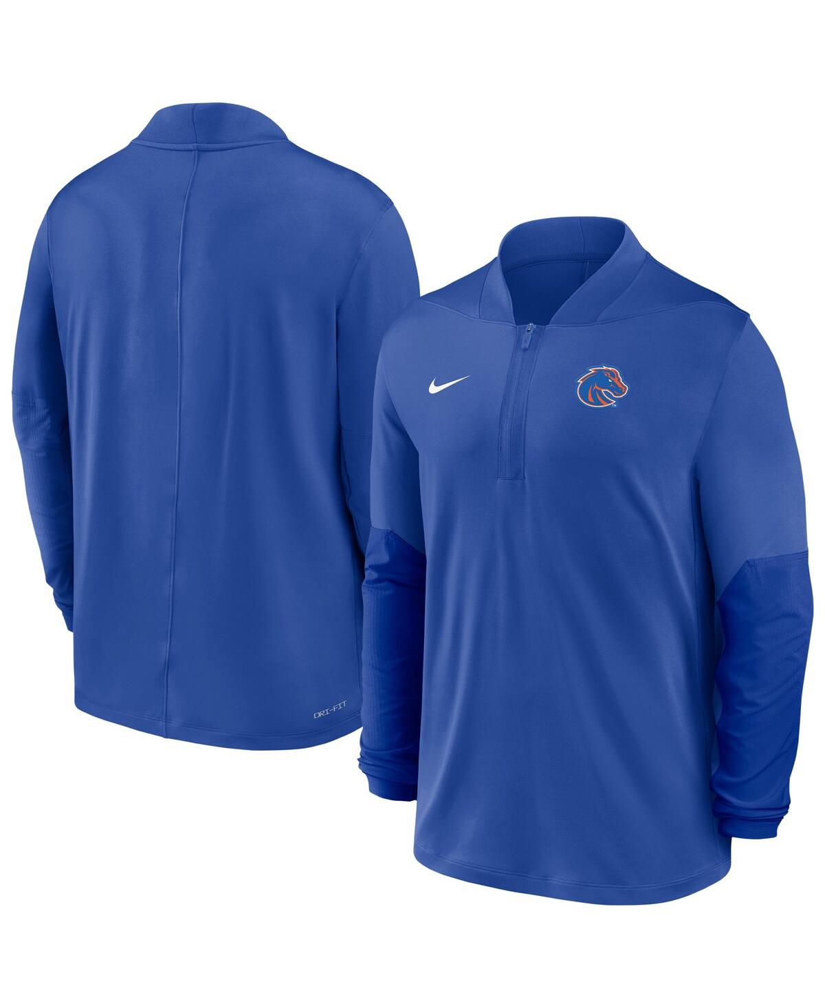 Nike Men's Royal Boise State Broncos Dri-fit Half-zip Pullover Sweatshirt In Blue